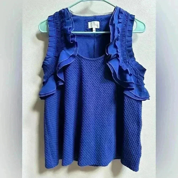 Anthropologie Tops - SOLD | Anthropologie Deletta Clemente Sleeveless Blouse | Size S | Royal Blue